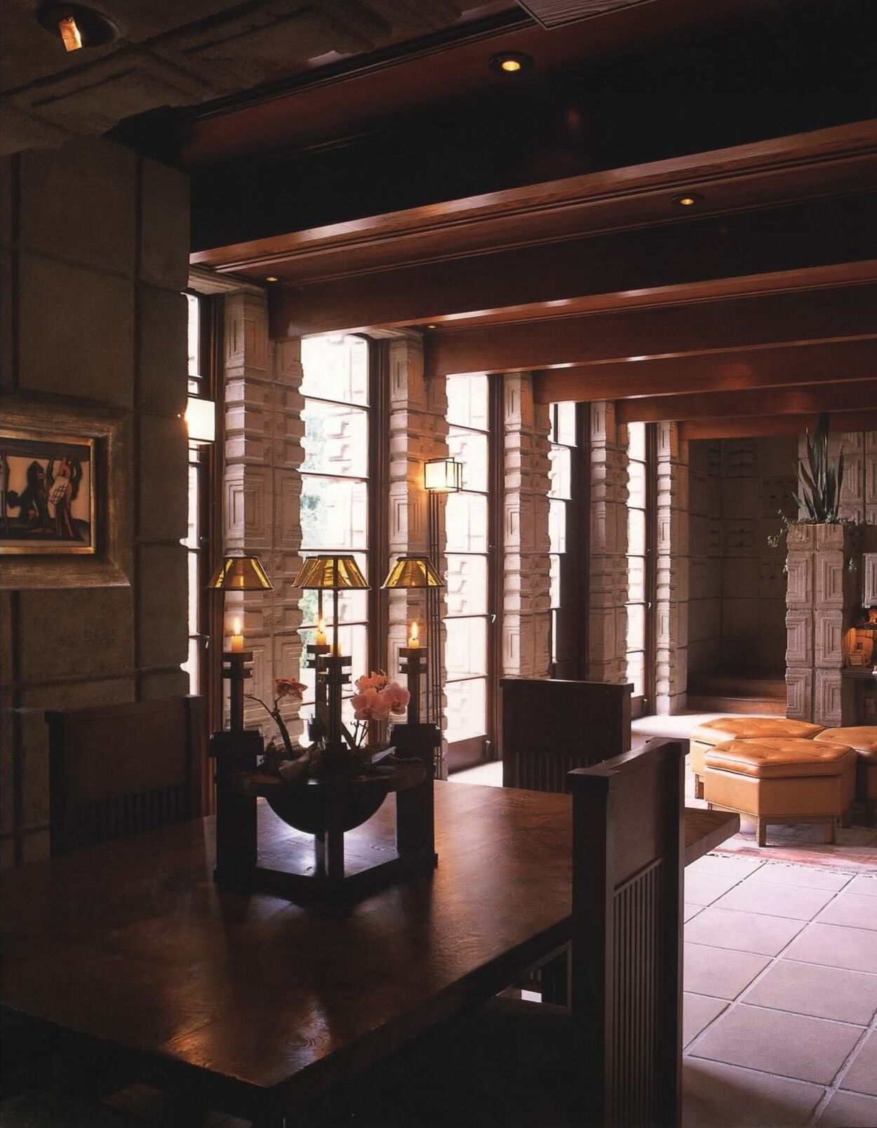 Interior of Storer House, Los Angeles, California, 1923, Frank Lloyd Wright, architect. Photo by author.