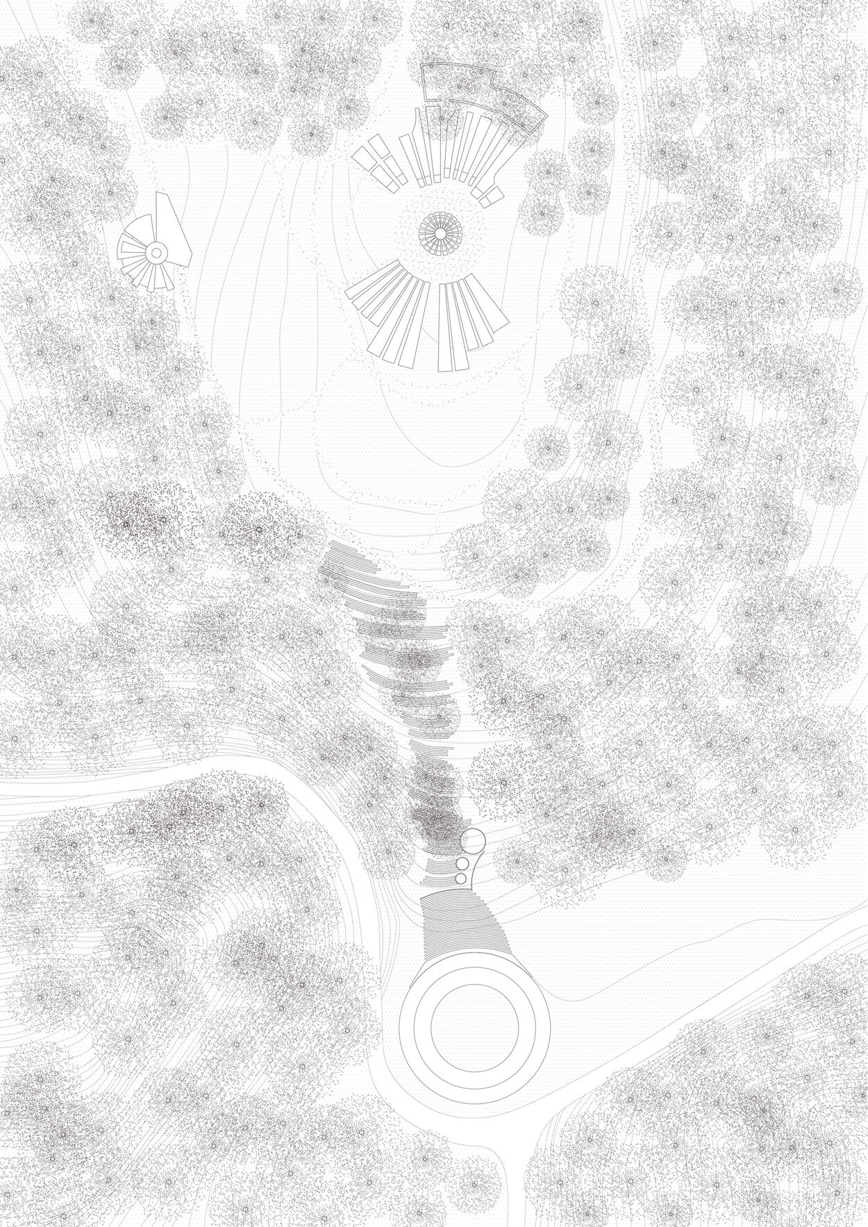 Masterplan of the Monument to the Revolution by Dušan Džamonja (1972). Source: Author.