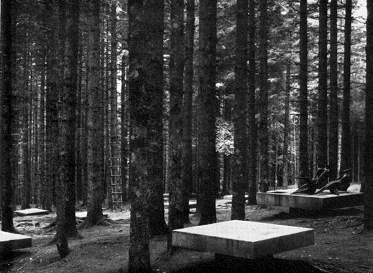 Monument to the Fallen Fighters of the Pohorje Battalion by Branko Kocmut, Slavko Tihec (1959), Slovenska Bistrica, today Slovenia. Source: Sinteza journal, 7, 1967 (photo by Jože Kovačič).