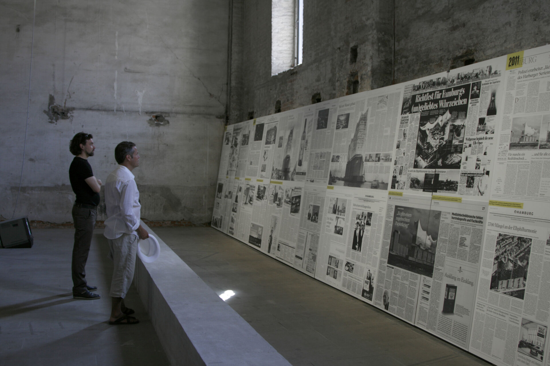 Herzog &amp; de Meuron. Elbphilarmonie - The contruction site as a common ground of diverging interests, installation at the 13th International Architecture Exhibition, La Biennale di Venezia, 2012. © Fabio Quici