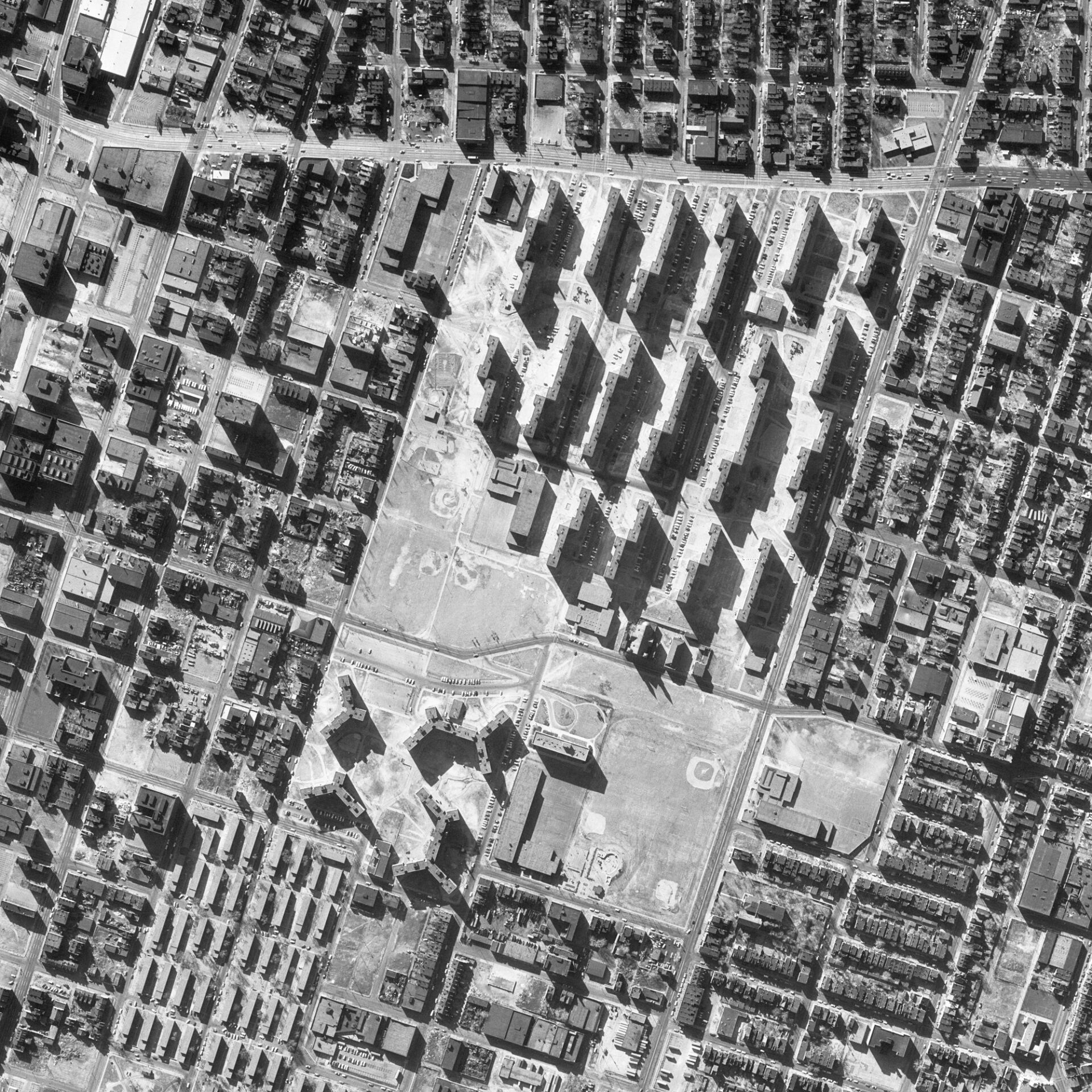 Wendell O. Pruitt Homes and William Igoe Apartments aka Pruitt-Igoe Housing, 1954, St. Louis, Missouri
