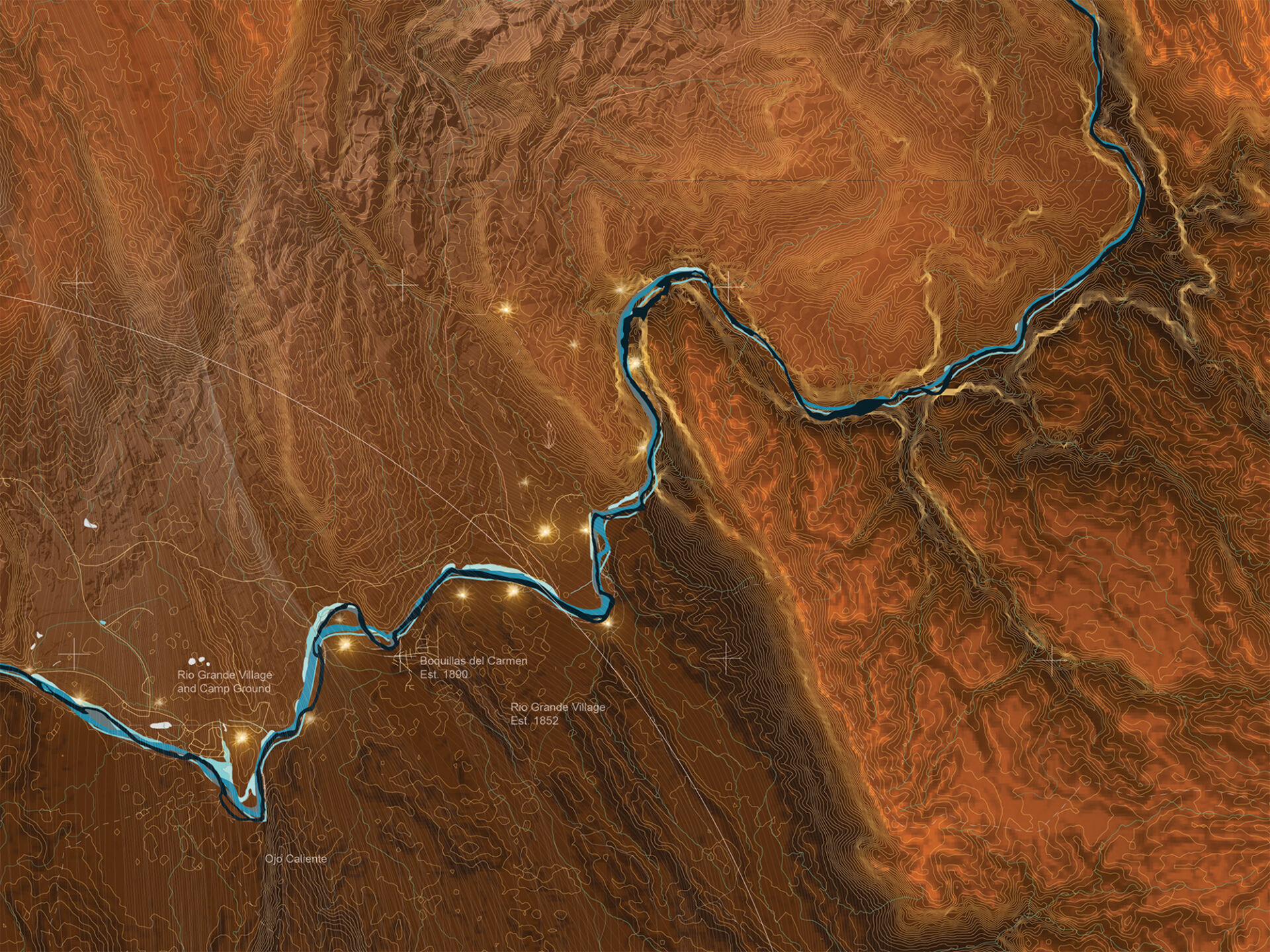 Rio meander detail at Maderas del Carmen/Big Bend.