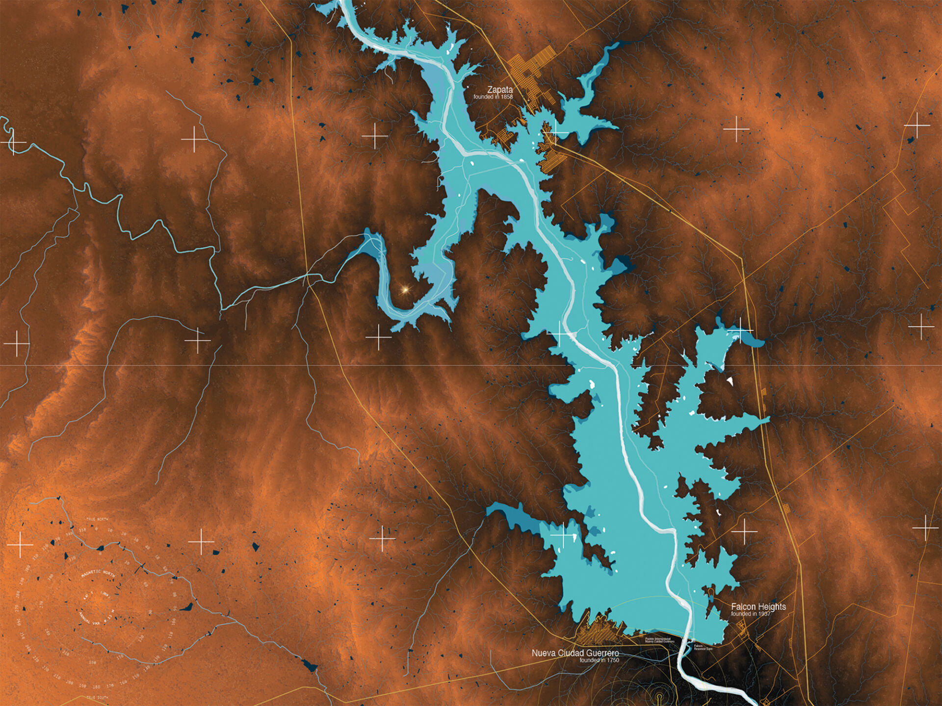 Rio meander detail at La Presa Falcon.
