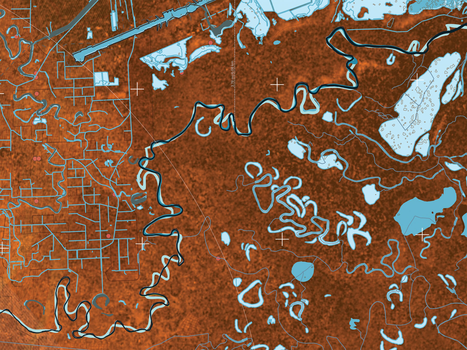 Rio meander detail at Matamoros/Brownsville.