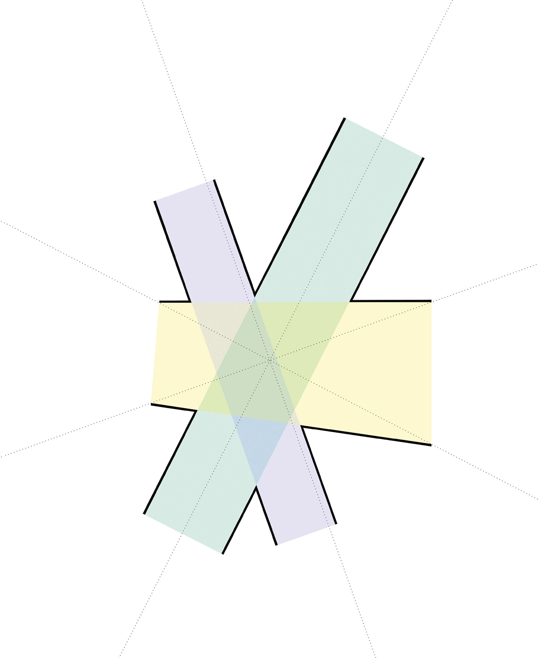 Optical convergences inscribed in the structure of the first sketch of House in Tateshina