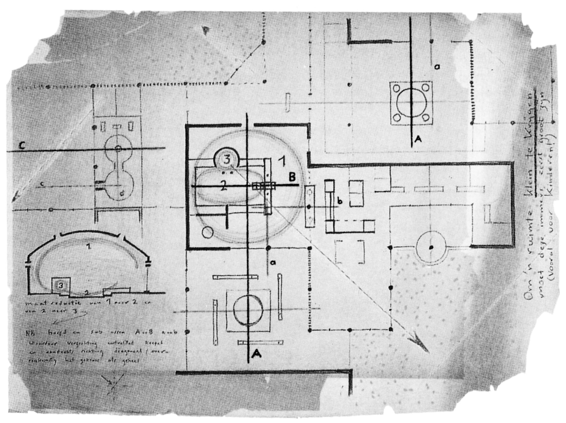 Orphanage, 1960, Amsterdam, Aldo van Eyck. Plan-diagram of the central domed space.