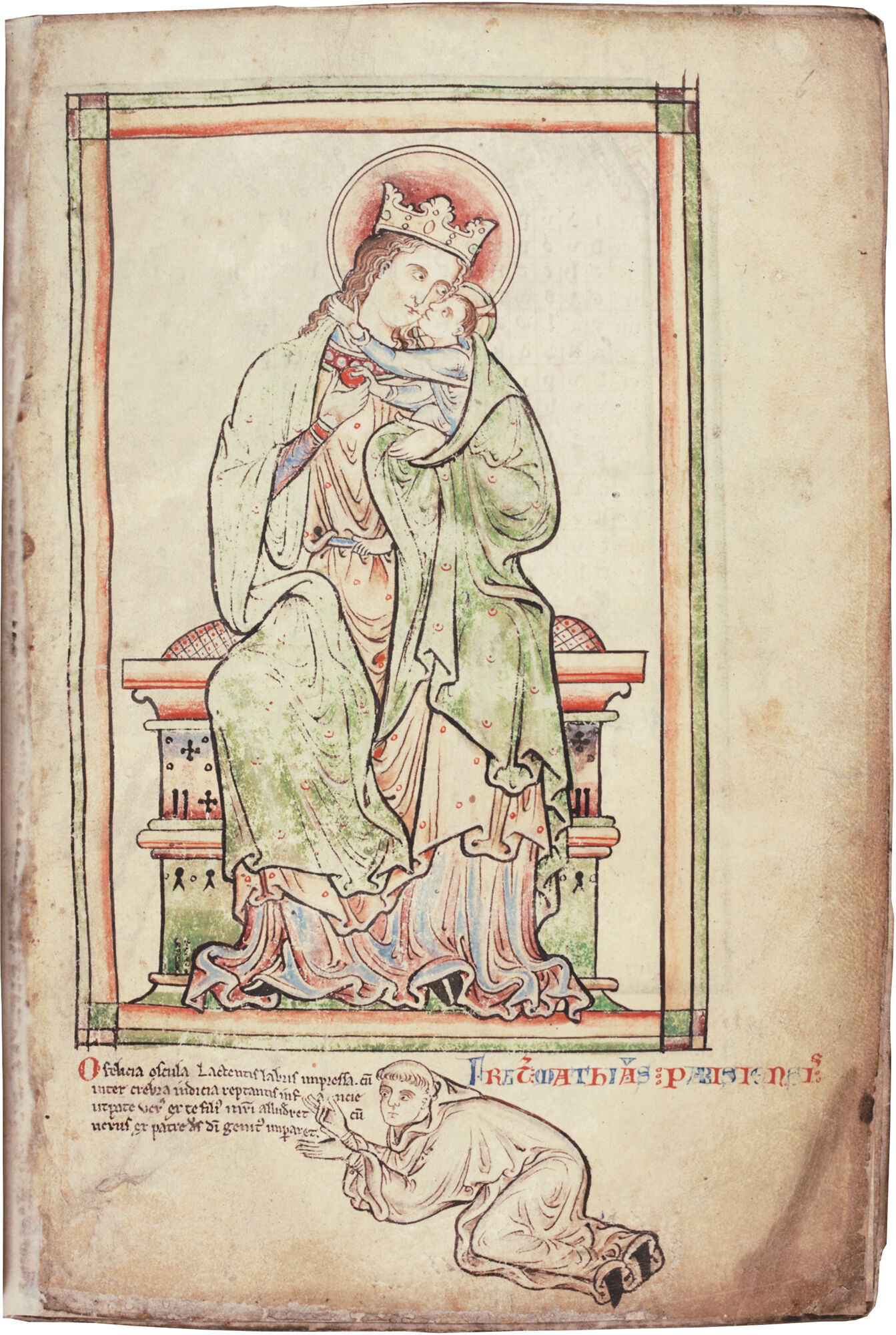 Self-portrait of Matteo Paris, in Historia Anglorum. Chronica majora, 1250-1259. London, British Library, Royal MS 14 C VII, f.6r.