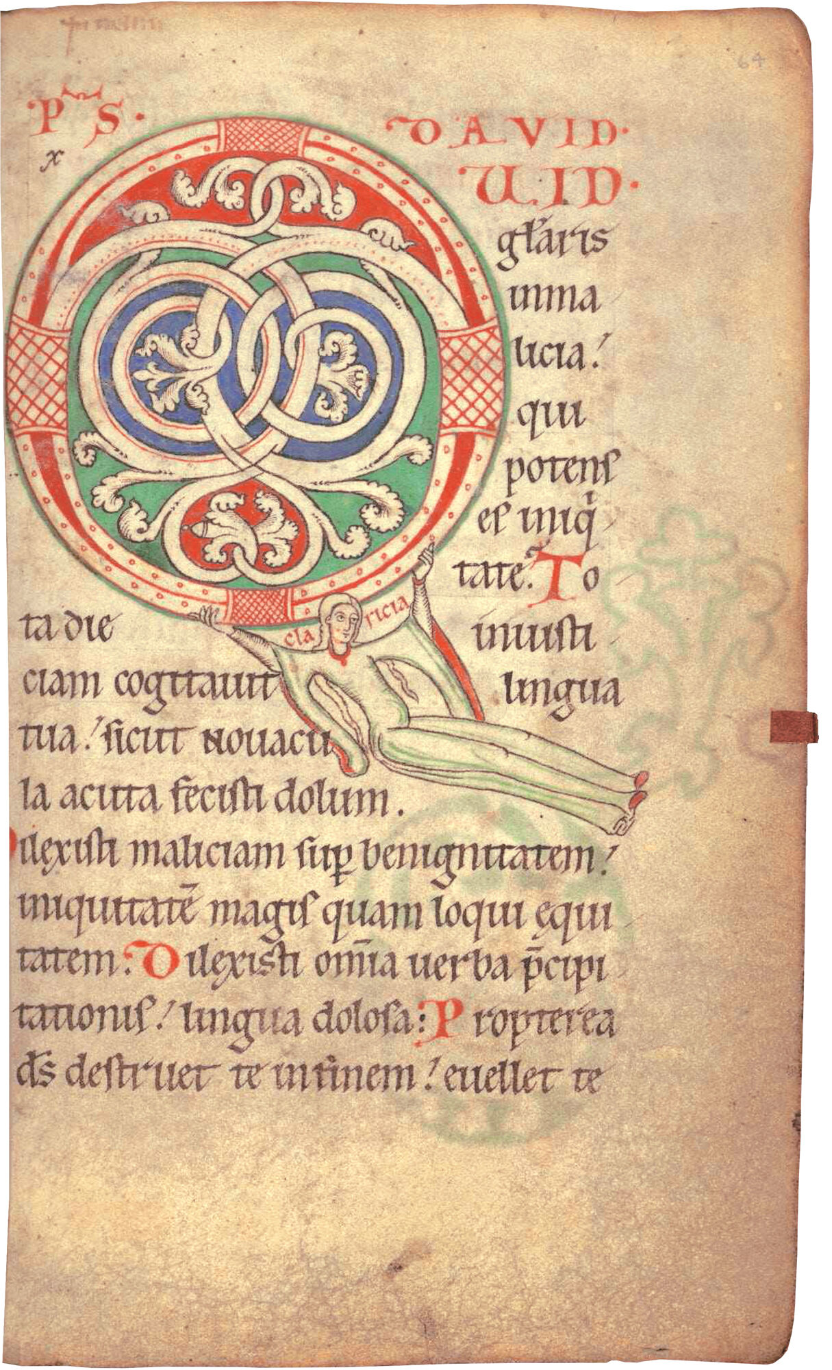 Self-portrait of Claricia, in Psalter, Late 12th-early 13th century. Baltimora, The Walters Art Museum