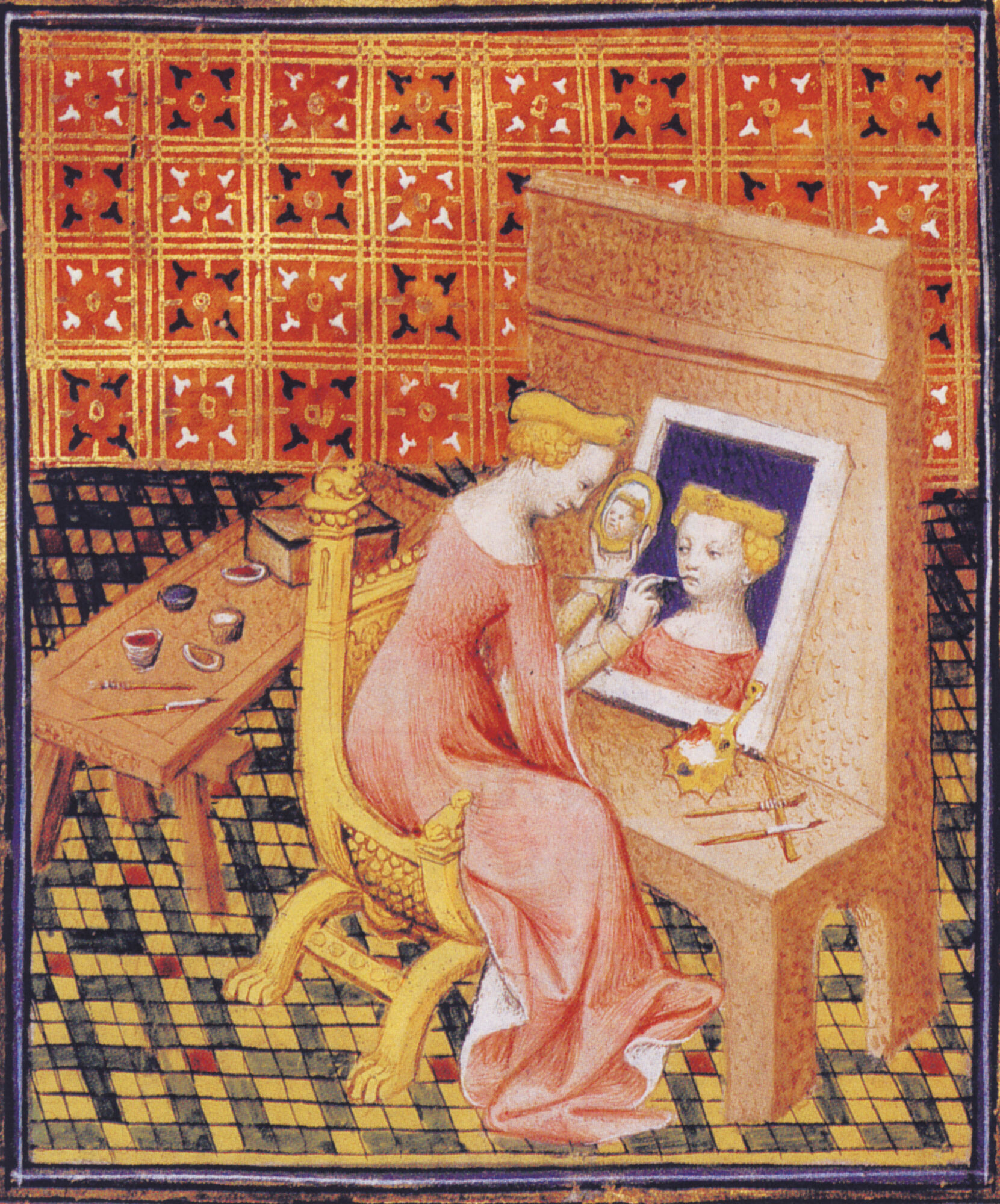 Portrait of Marsia, in De Claris mulieribus, traduction anonyme en français, Livre des femmes nobles et renommees, 1403. Paris, Bibliothèque Nationale de France
