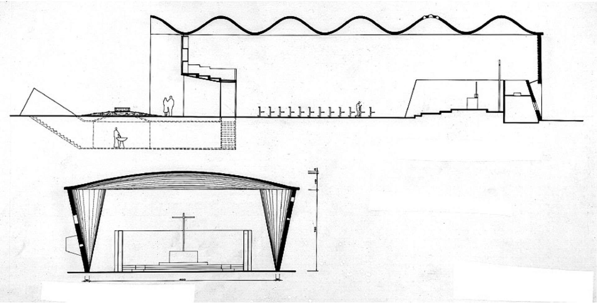 Church of Christ the Worker, Atlántida, Sections. Image courtesy of Dieste Y Montañez S.A.