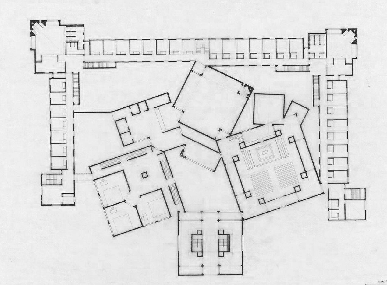 The Dominican Motherhouse, 1965 - 68, Louis I. Kahn, Plan. Image courtesy of Robert McCarter, Louis I. Kahn, Phaidon Press, 2005, 294.
