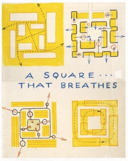 Aldo van Eyck, diagram for Congress Building, Jerusalem, 1958