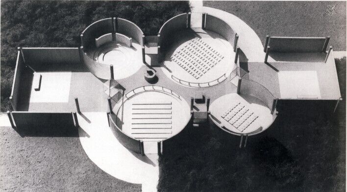 Aldo van Eyck, model with roof removed, “Wheels of Heaven” Church, Driebergen, 1963-64
