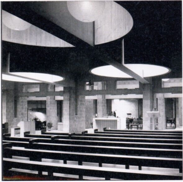 Aldo van Eyck, interior, Roman Catholic Church, The Hague, 1963-69