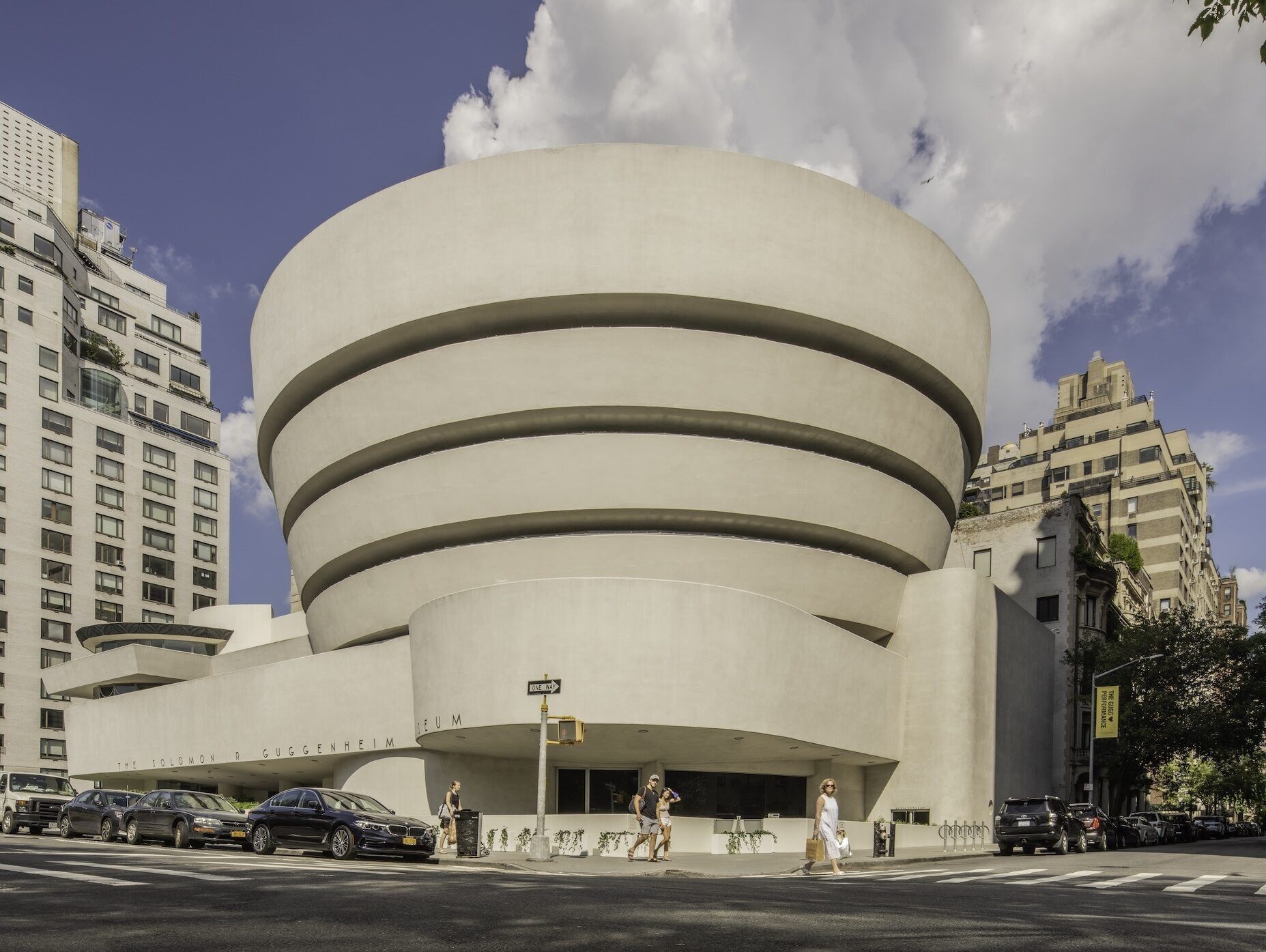 Exterior of Guggenheim Museum, New York, New York, 1943-59, Frank Lloyd Wright, architect. Photo copyright FLW Archives.