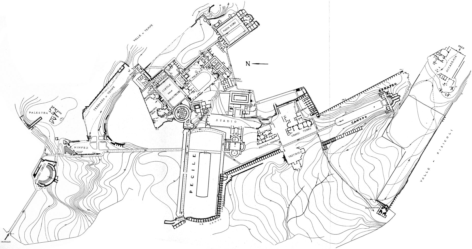 Hadrian's Villa, Rome, Plan