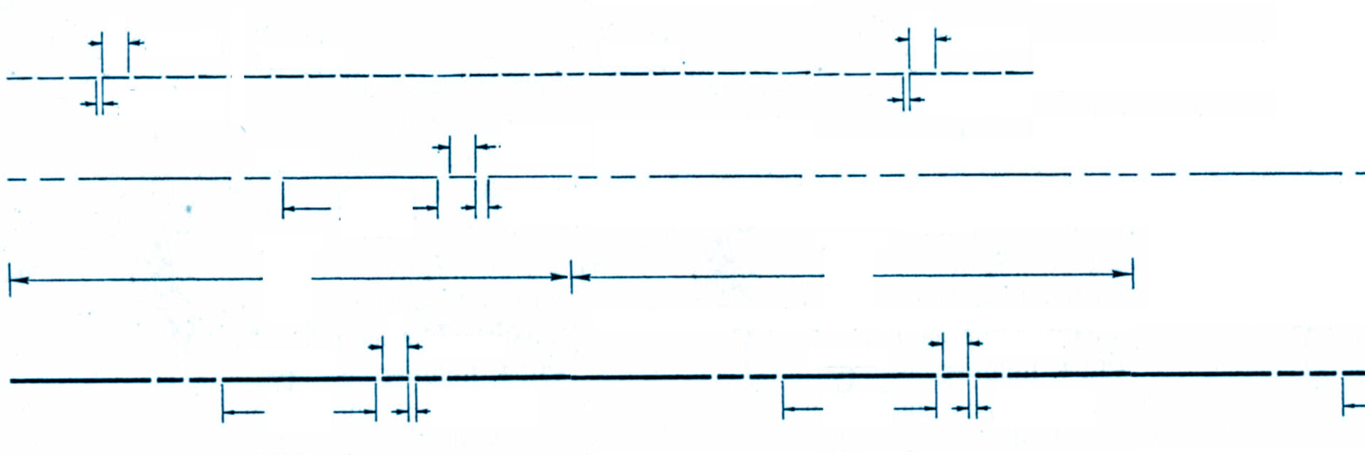 Dashed line liminal dynamics. Drawing collage in reference to Standard for conventional line symbols, American Standards Association Lines and Line Work (1935)