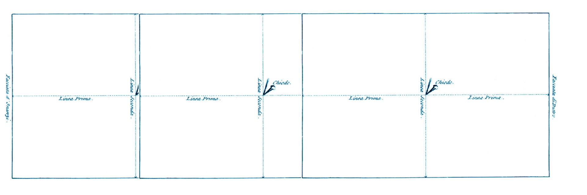 Lineamenta liminal dynamics. Drawing collage in reference to Alberti (1755) Ten Books of Architecture