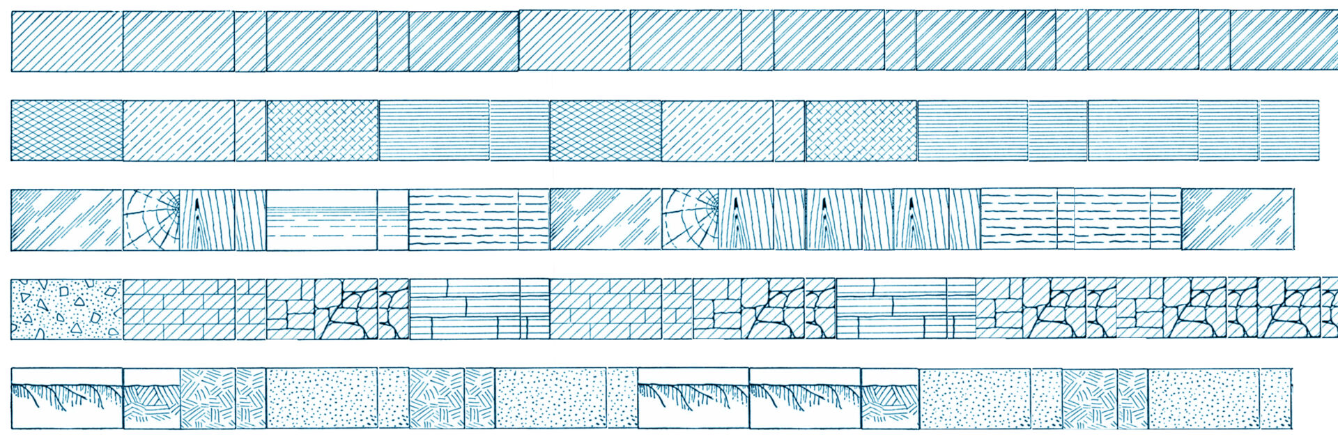 Texture line liminal dynamics. Drawing collage in reference to Thomas French (1918) Manual of Engineering Drawing